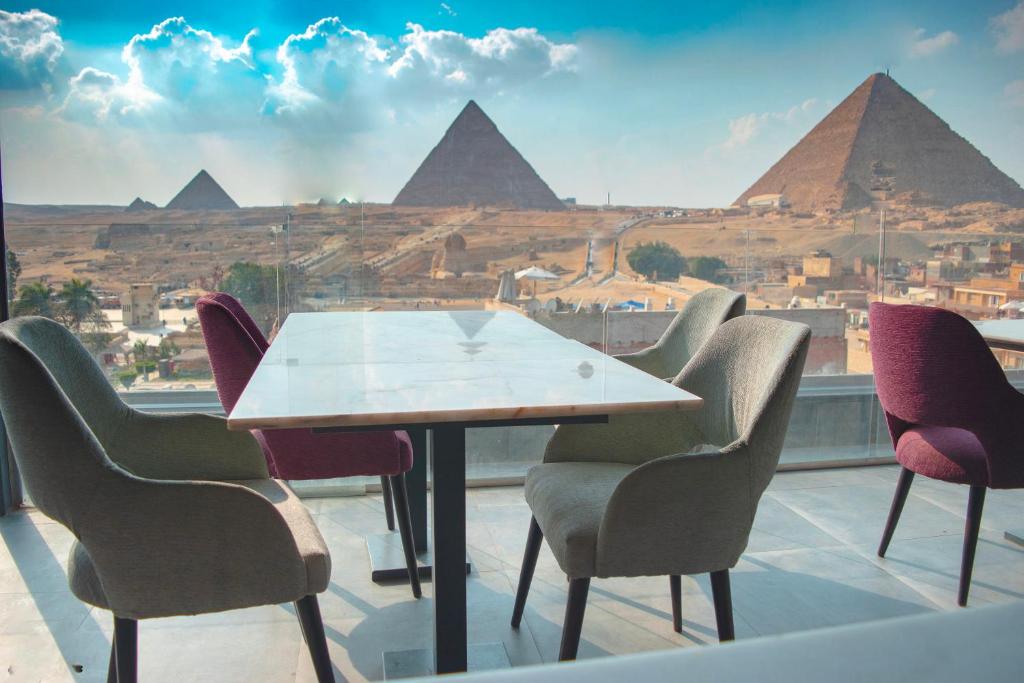 Pyramids view from Marvel Stone Hotel